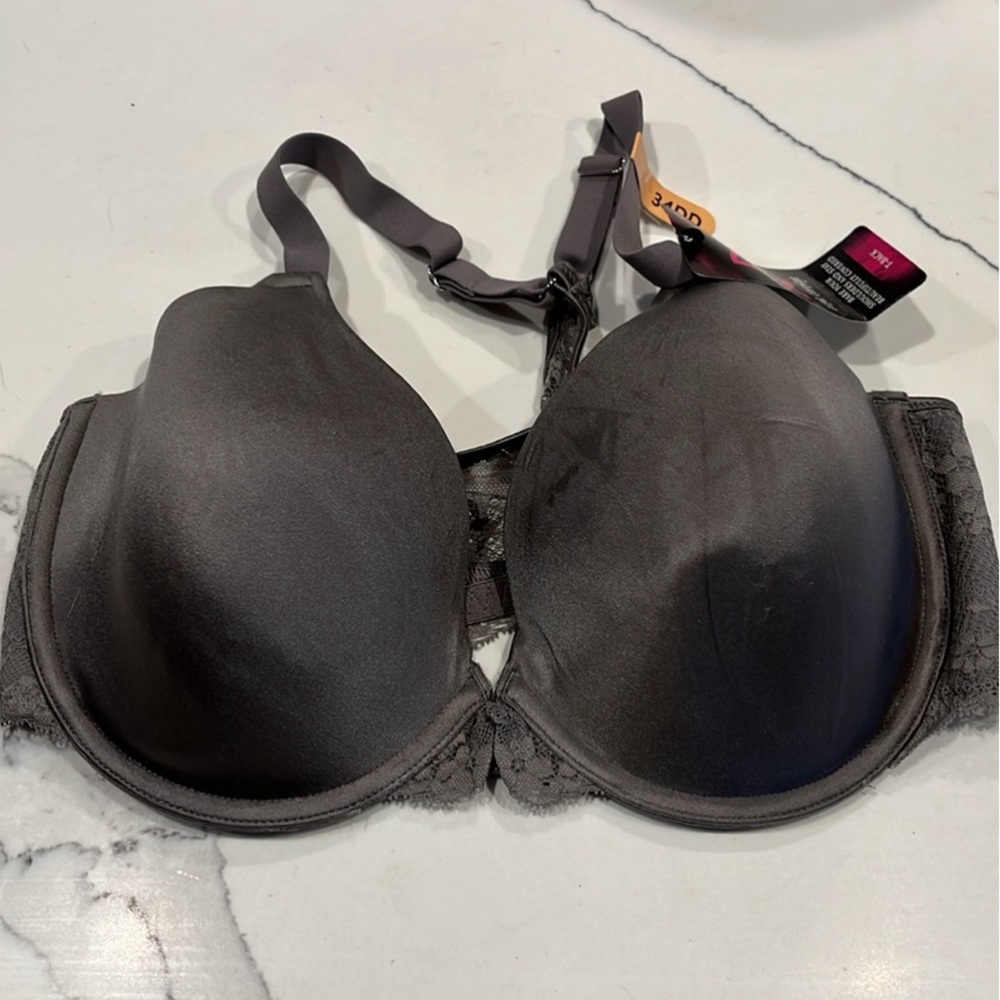 COPY - NWT Maidenform Extra Coverage Lace T Back 34DD Bra Front Clasp.